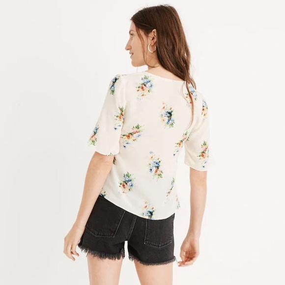 MADEWELL: Silk Shirred-Front Top - Picture 4 of 11